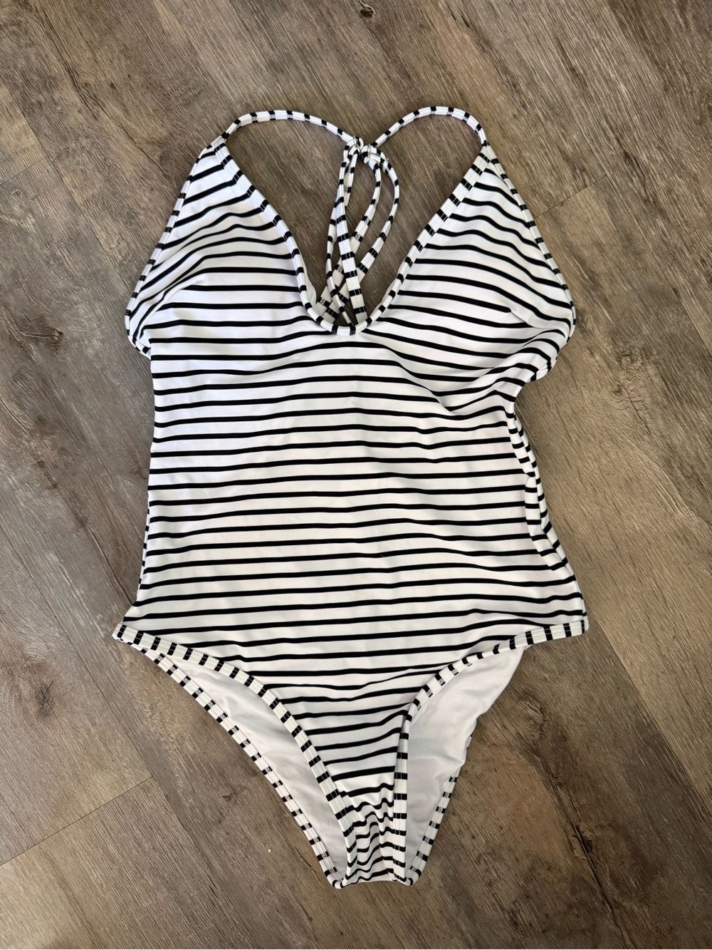 Cupshe Black & White Striped Kids One-Piece Swimsuit